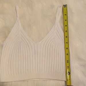 Free People White Ribbed Camisole Top